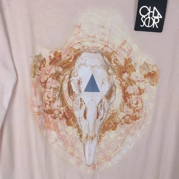 Chaser Burnout Scoop Neck Long Sleeves Top Medium - Picture 4 of 6